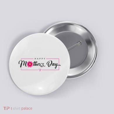 Happy Mothers Day Flower Gift Button