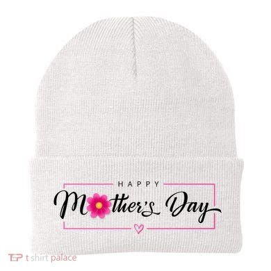 Happy Mothers Day Flower Gift Beanie