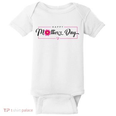 Happy Mothers Day Flower Gift Baby Bodysuit