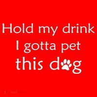 Hold My Drink I Gotta Pet This Dog Santa Hat thumb 1