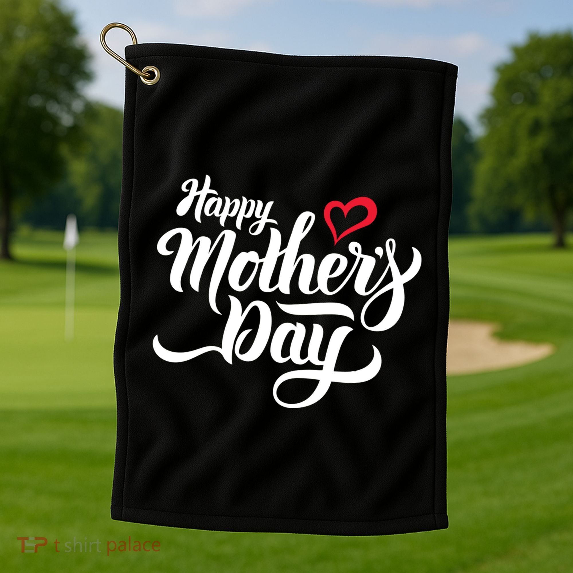 Happy Mother's Day Heart Gift Golf Towel