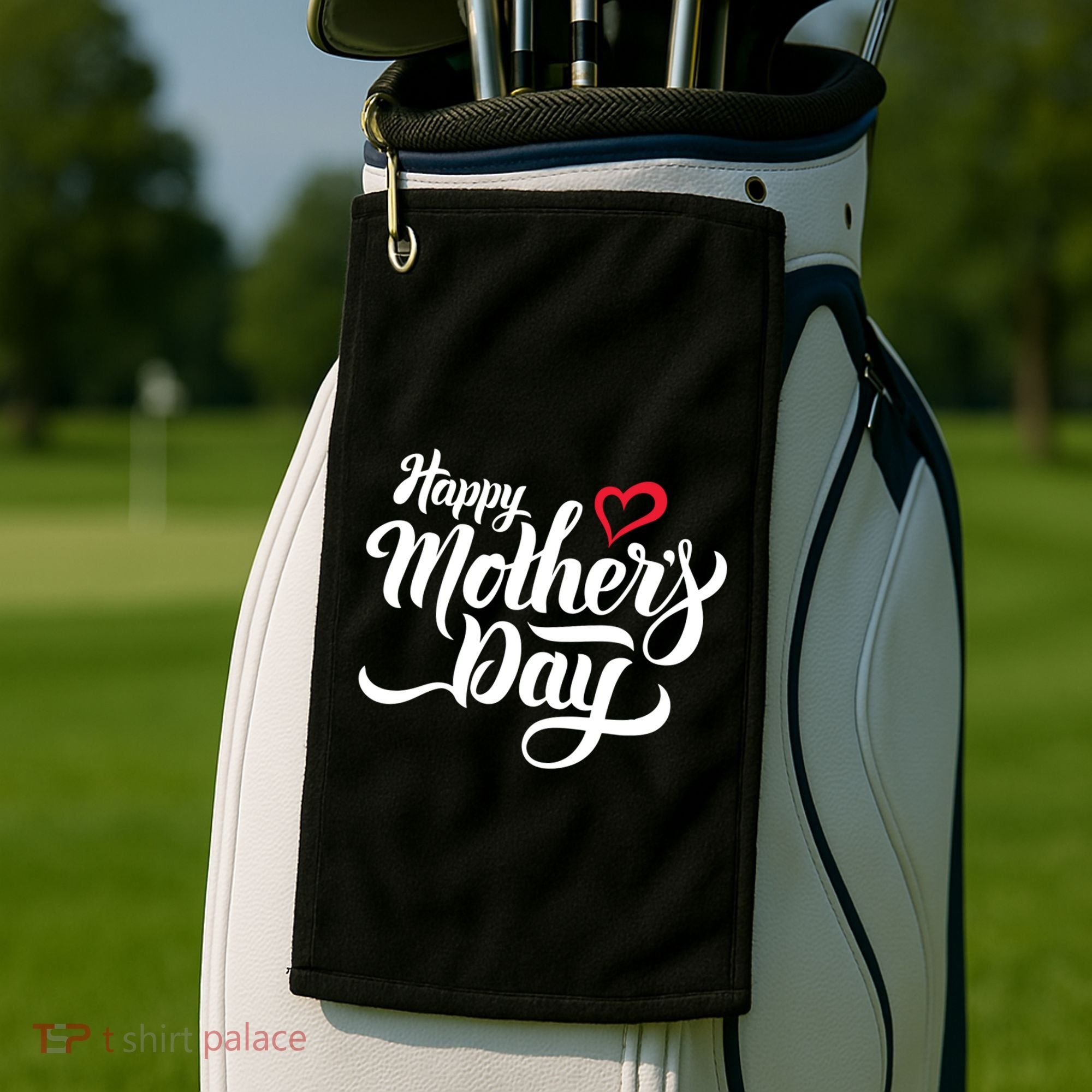 Happy Mother's Day Heart Gift Golf Towel