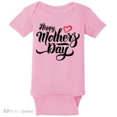 Happy Mother's Day Heart Gift Baby Bodysuit
