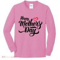 Happy Mother's Day Heart Gift Kids Long Sleeve Shirt thumb 0