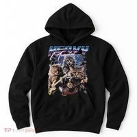 Heavy Meowtal Distressed Rock Cat Playing Guitar Music Bands Hoodie thumb 0