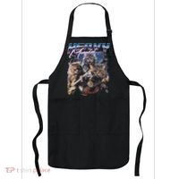 Heavy Meowtal Distressed Rock Cat Playing Guitar Music Bands Apron thumb 0
