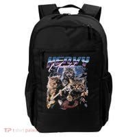 Heavy Meowtal Distressed Rock Cat Playing Guitar Music Bands Backpack thumb 0