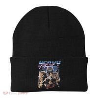 Heavy Meowtal Distressed Rock Cat Playing Guitar Music Bands Beanie thumb 0