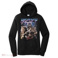 Heavy Meowtal Distressed Rock Cat Playing Guitar Music Bands Women's Hoodie thumb 0