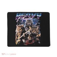 Heavy Meowtal Distressed Rock Cat Playing Guitar Music Bands Mousepad thumb 0