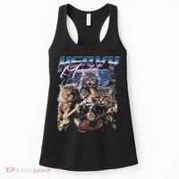 Heavy Meowtal Distressed Rock Cat Playing Guitar Music Bands Women's Tank Top thumb 0