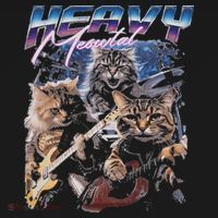 Heavy Meowtal Distressed Rock Cat Playing Guitar Music Bands Women's T-Shirt thumb 6