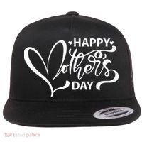 Happy Mothers Day Heart Cute Gift Flat Bill Trucker Hat thumb 0