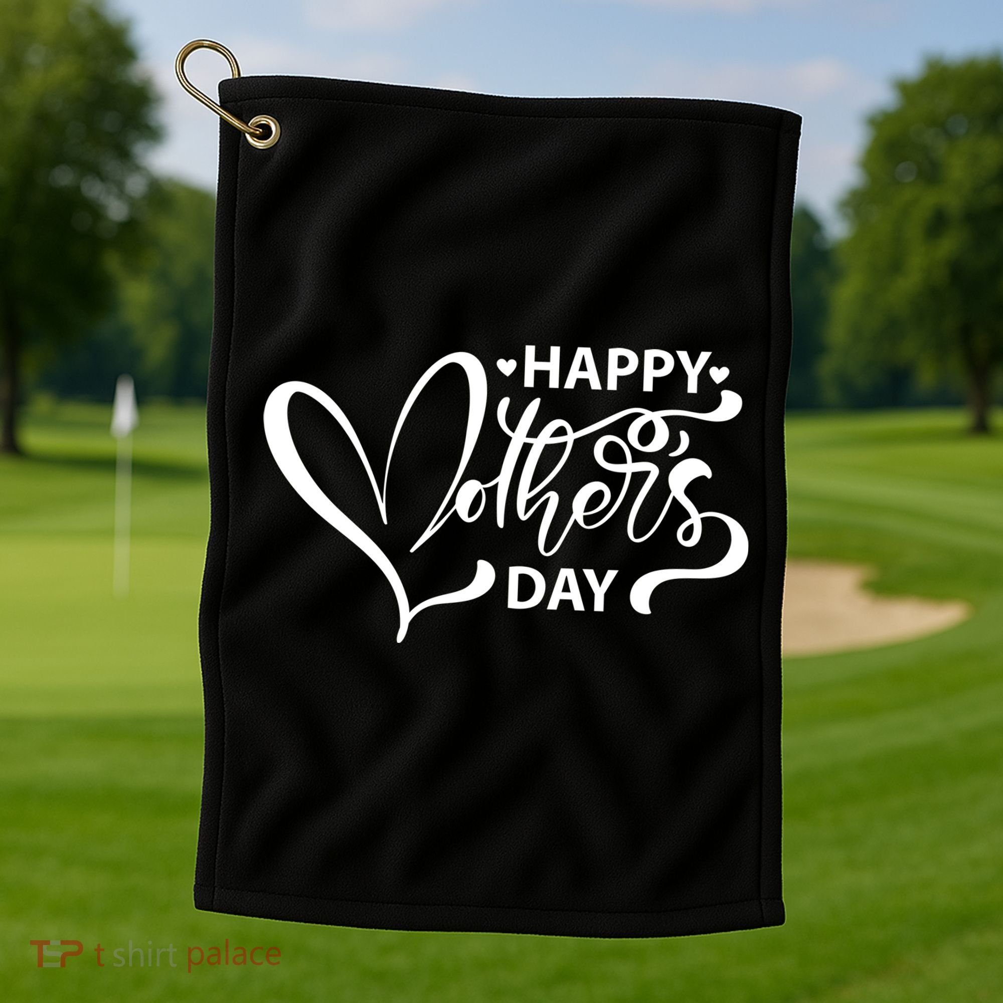 Happy Mothers Day Heart Cute Gift Golf Towel