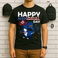 Happy Memorial Day 4th Of July Dinosaur American Flag T-Shirt thumb 6