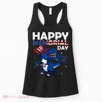 Happy Memorial Day 4th Of July Dinosaur American Flag Women's Tank Top thumb 0