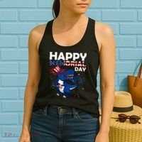 Happy Memorial Day 4th Of July Dinosaur American Flag Women's Tank Top thumb 2