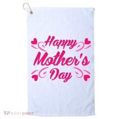 Happy Mothers Day Hearts Gift Golf Towel