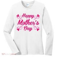 Happy Mothers Day Hearts Gift Women's Long Sleeve Shirt thumb 0