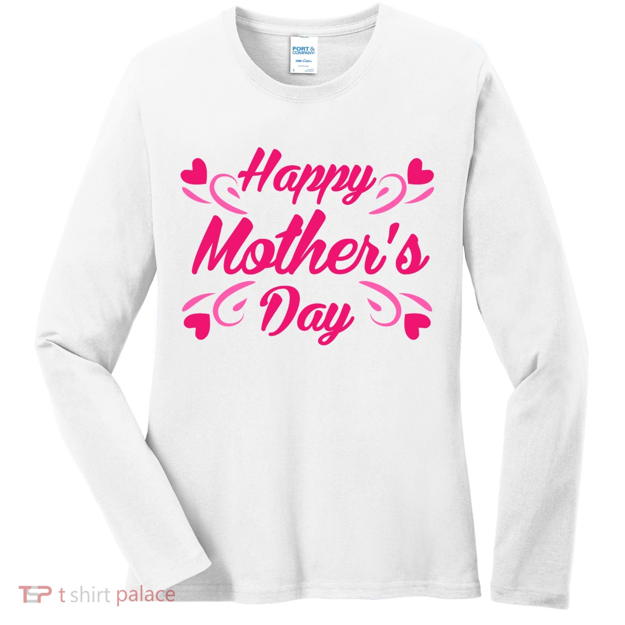 Happy Mothers Day Hearts Gift Women's Long Sleeve Shirt