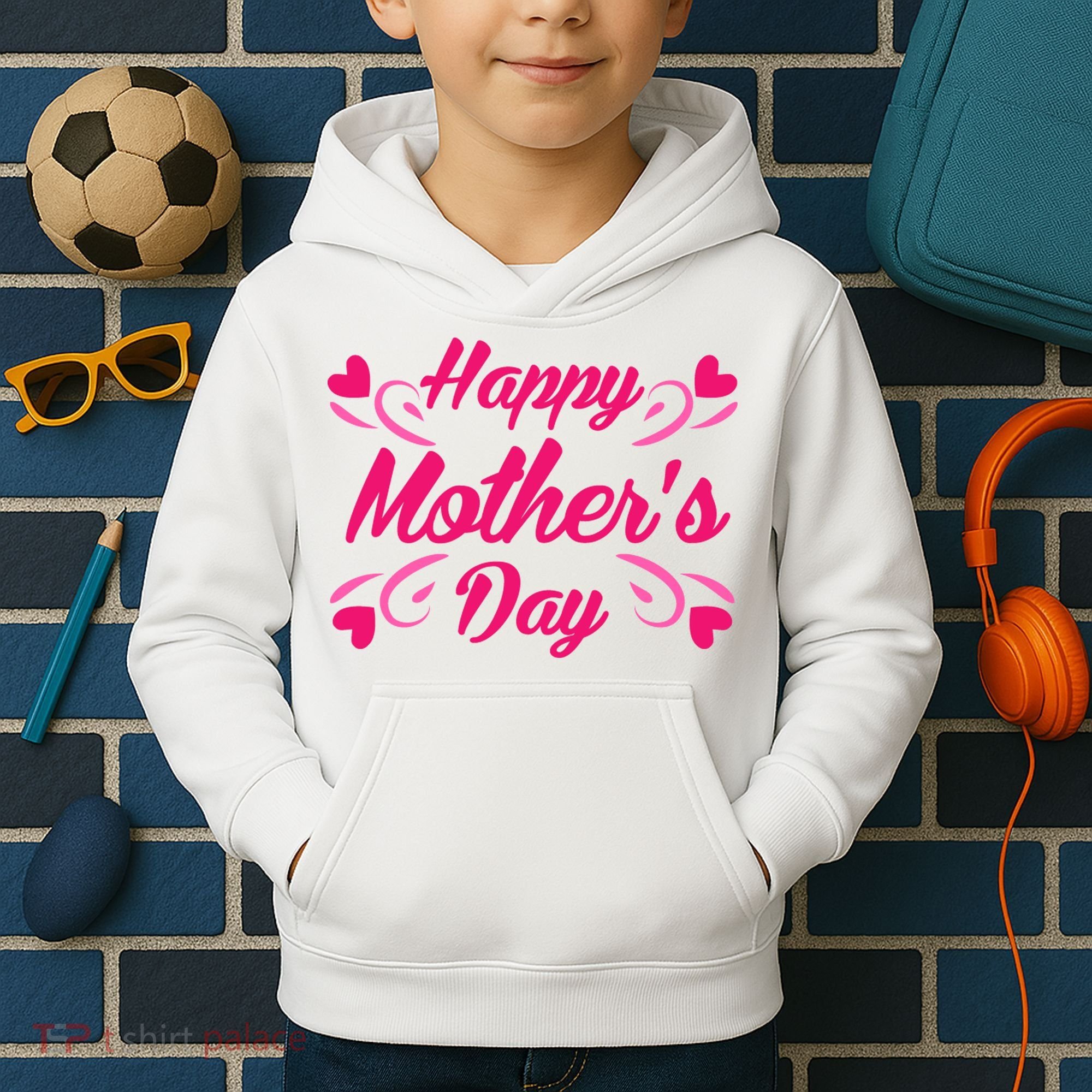 Happy Mothers Day Hearts Gift Kids Hoodie