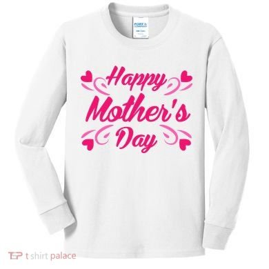 Happy Mothers Day Hearts Gift Kids Long Sleeve Shirt