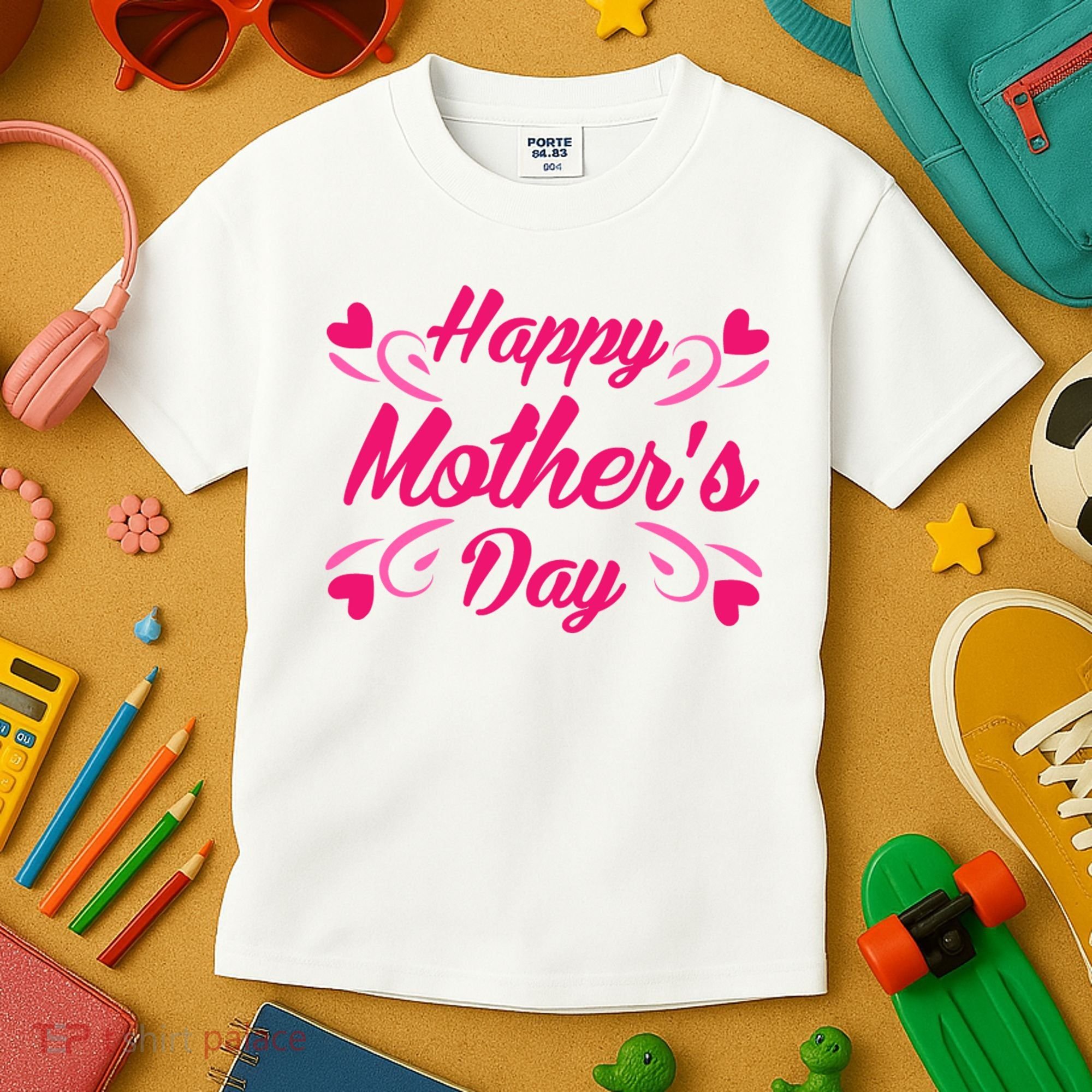 Happy Mothers Day Hearts Gift Kids T-Shirt