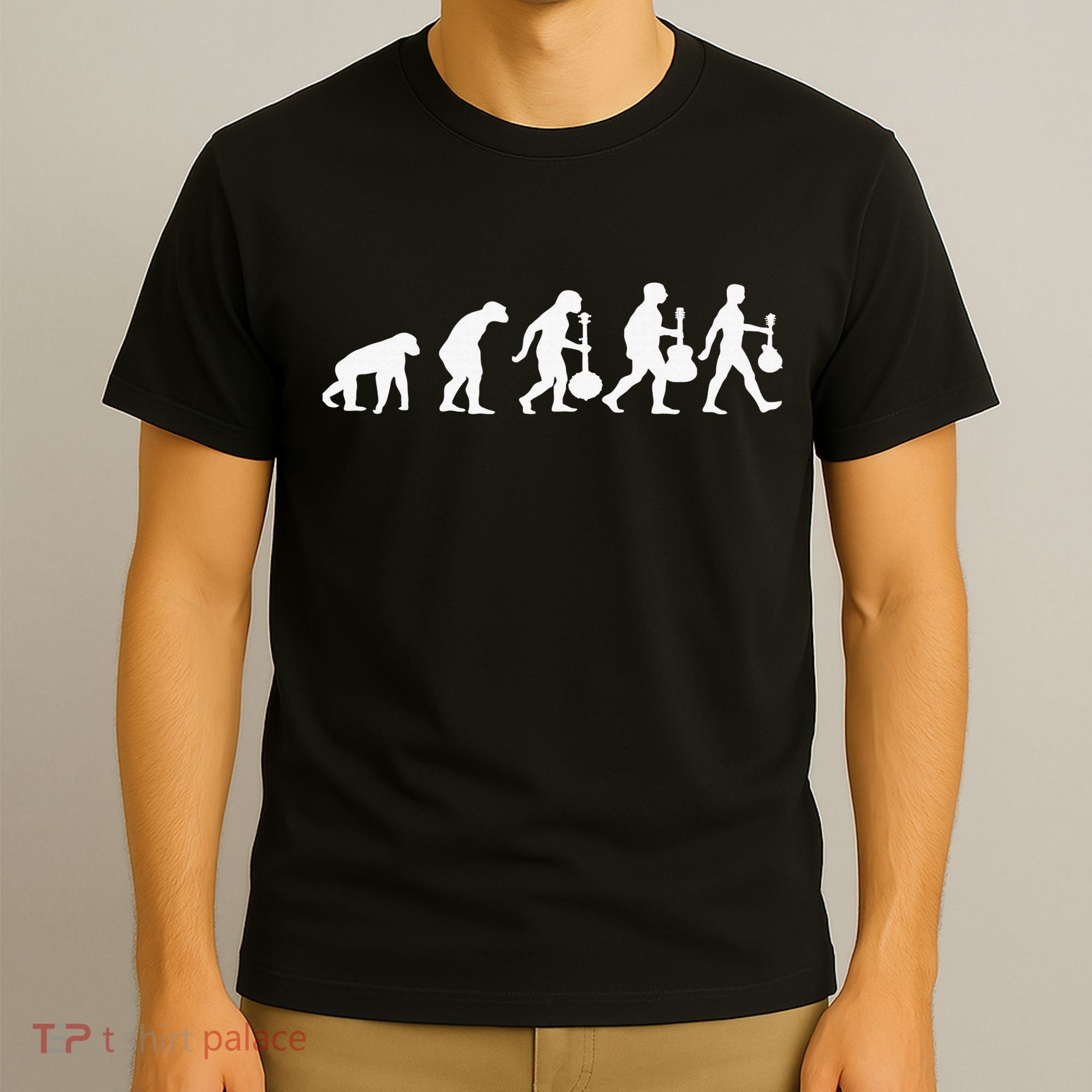 Human Mandolin Evolution Vintage Classical Music T-Shirt