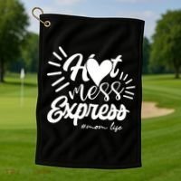 Hot Mess Express Mom Life Mother Gift Golf Towel thumb 1