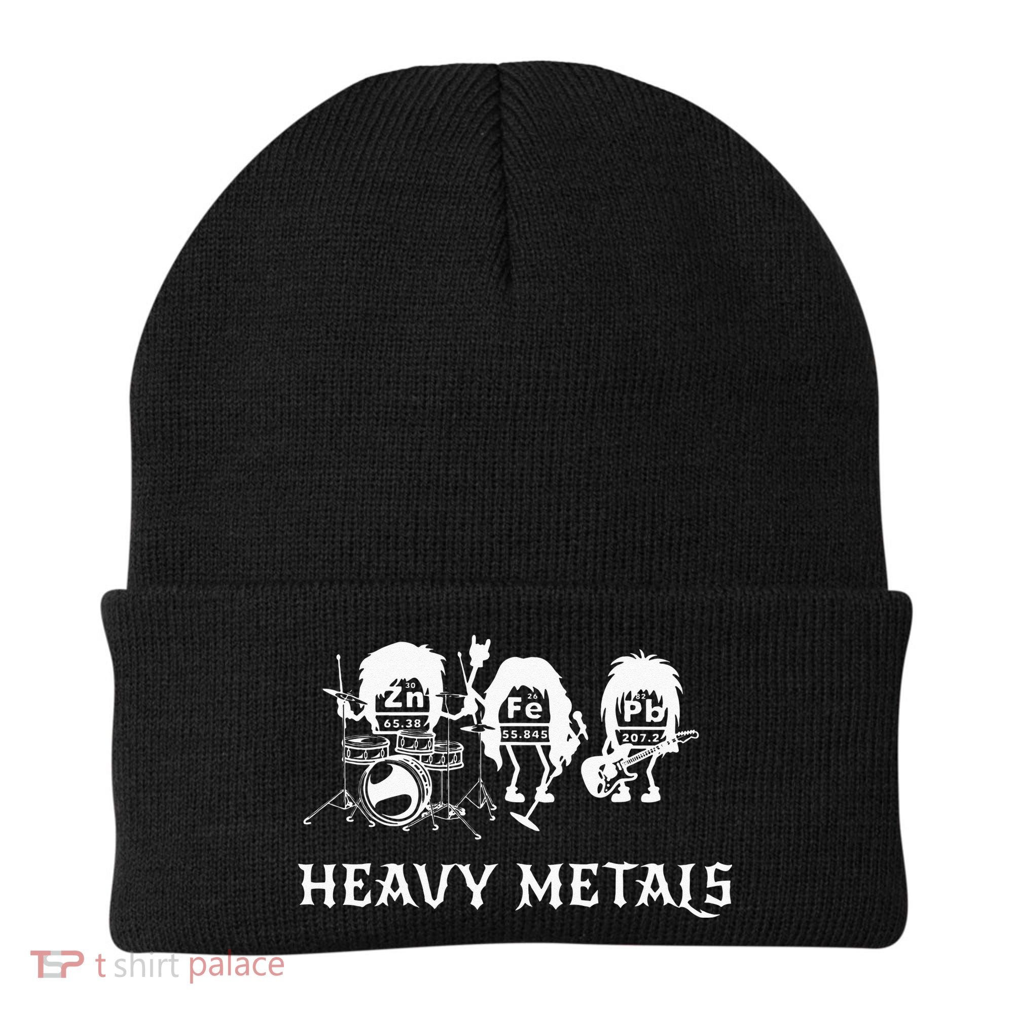 Heavy Metals Funny Chemistry Periodic Table Joke Beanie