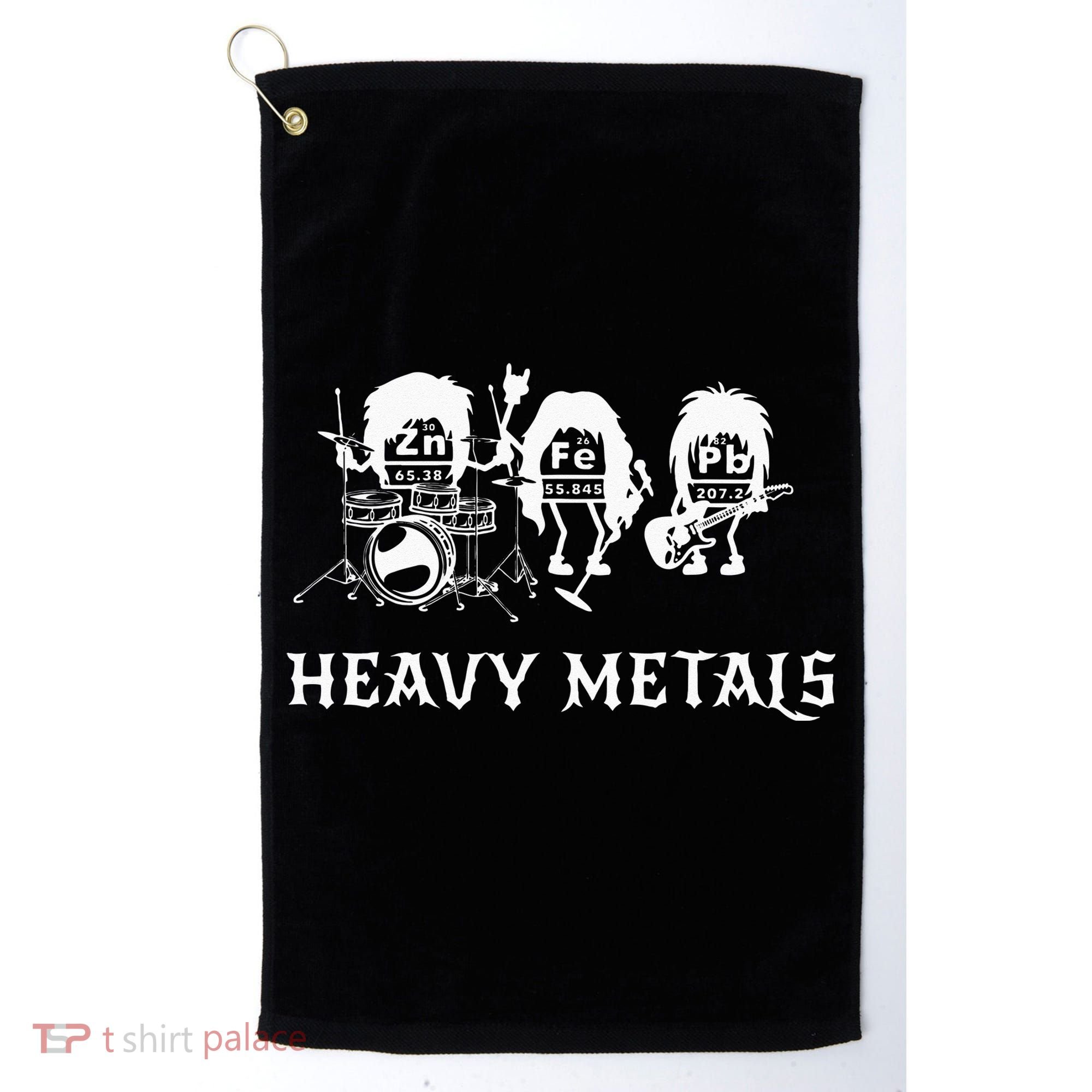 Heavy Metals Funny Chemistry Periodic Table Joke Golf Towel