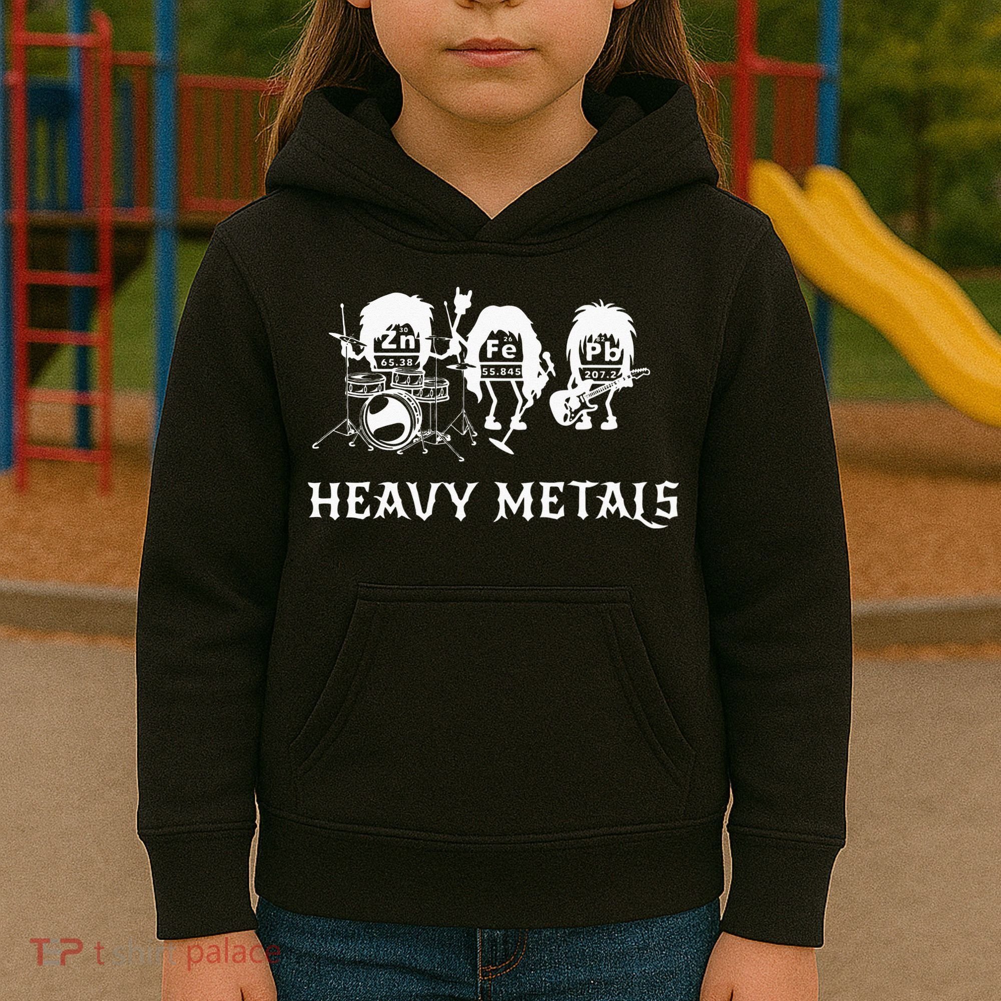 Heavy Metals Funny Chemistry Periodic Table Joke Kids Hoodie