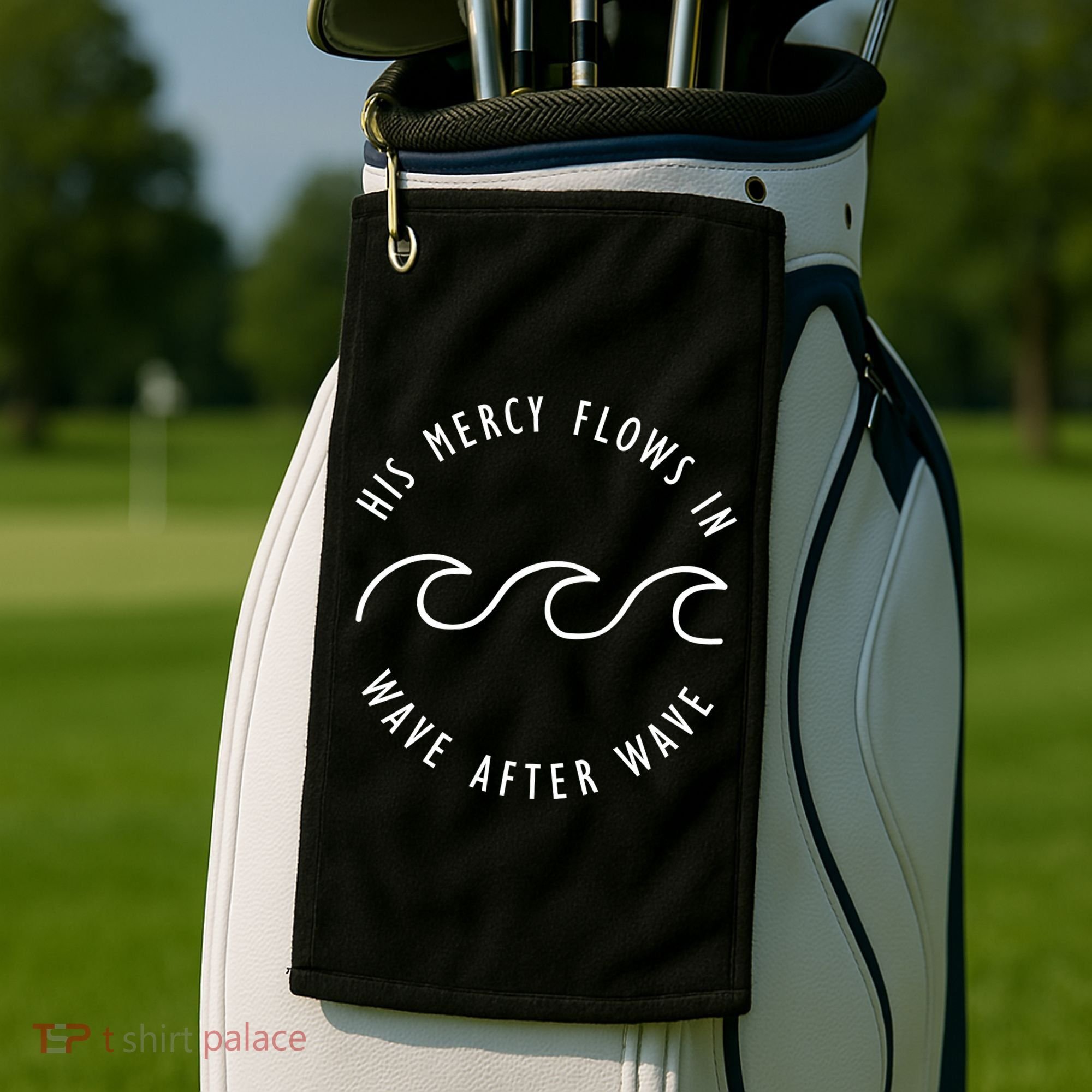 His Mercy Flows In Wave After Wave Christianity Golf Towel