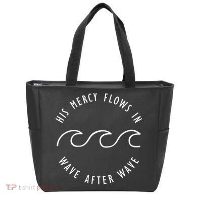 His Mercy Flows In Wave After Wave Christianity Tote Bag