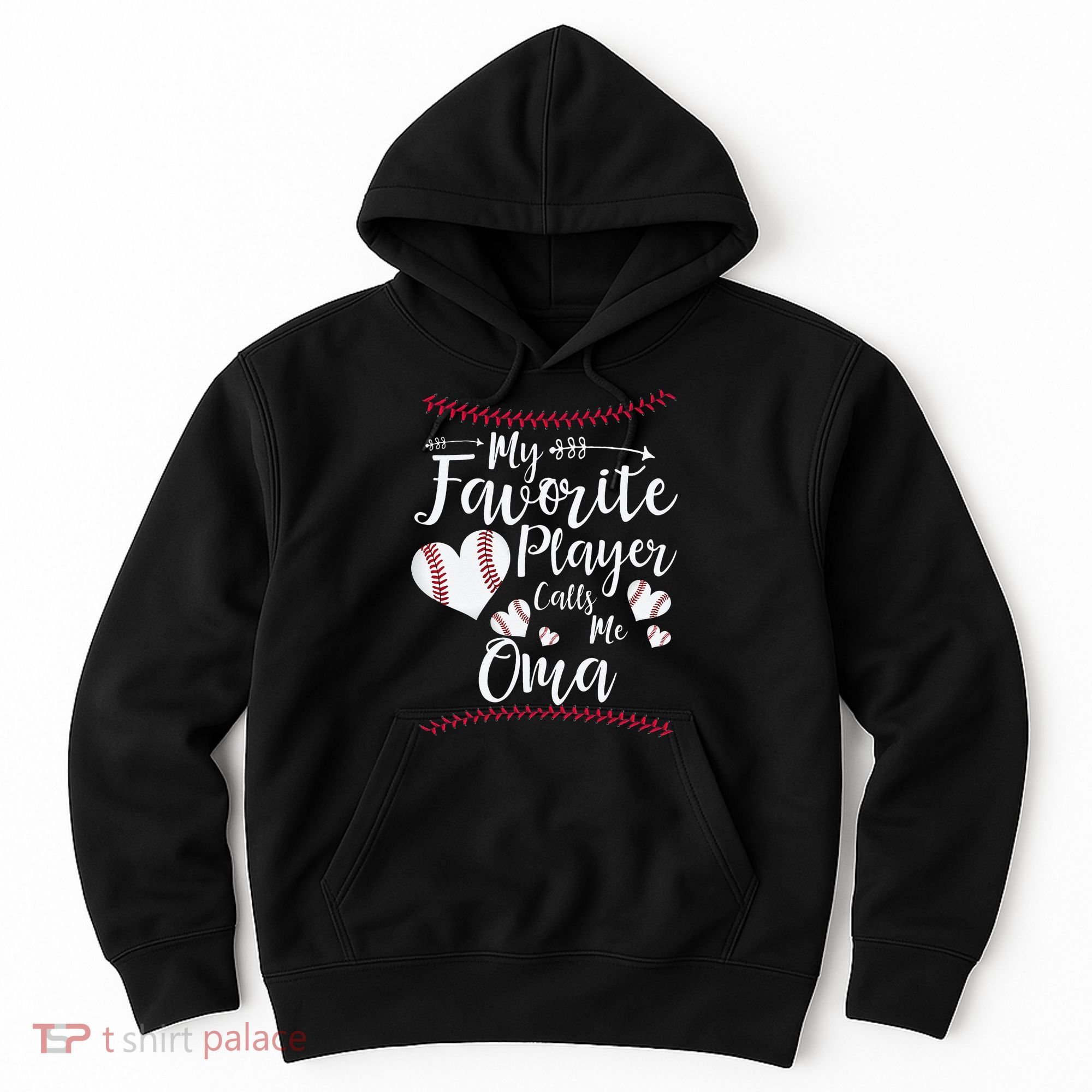 Heart My Favorite Player Calls Me Oma Baseball Hoodie