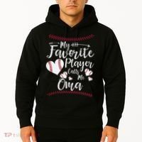 Heart My Favorite Player Calls Me Oma Baseball Hoodie thumb 2