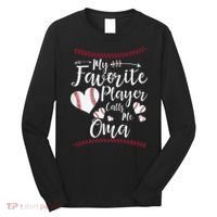 Heart My Favorite Player Calls Me Oma Baseball Long Sleeve Shirt thumb 0