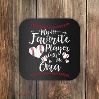 Heart My Favorite Player Calls Me Oma Baseball Coaster thumb 0