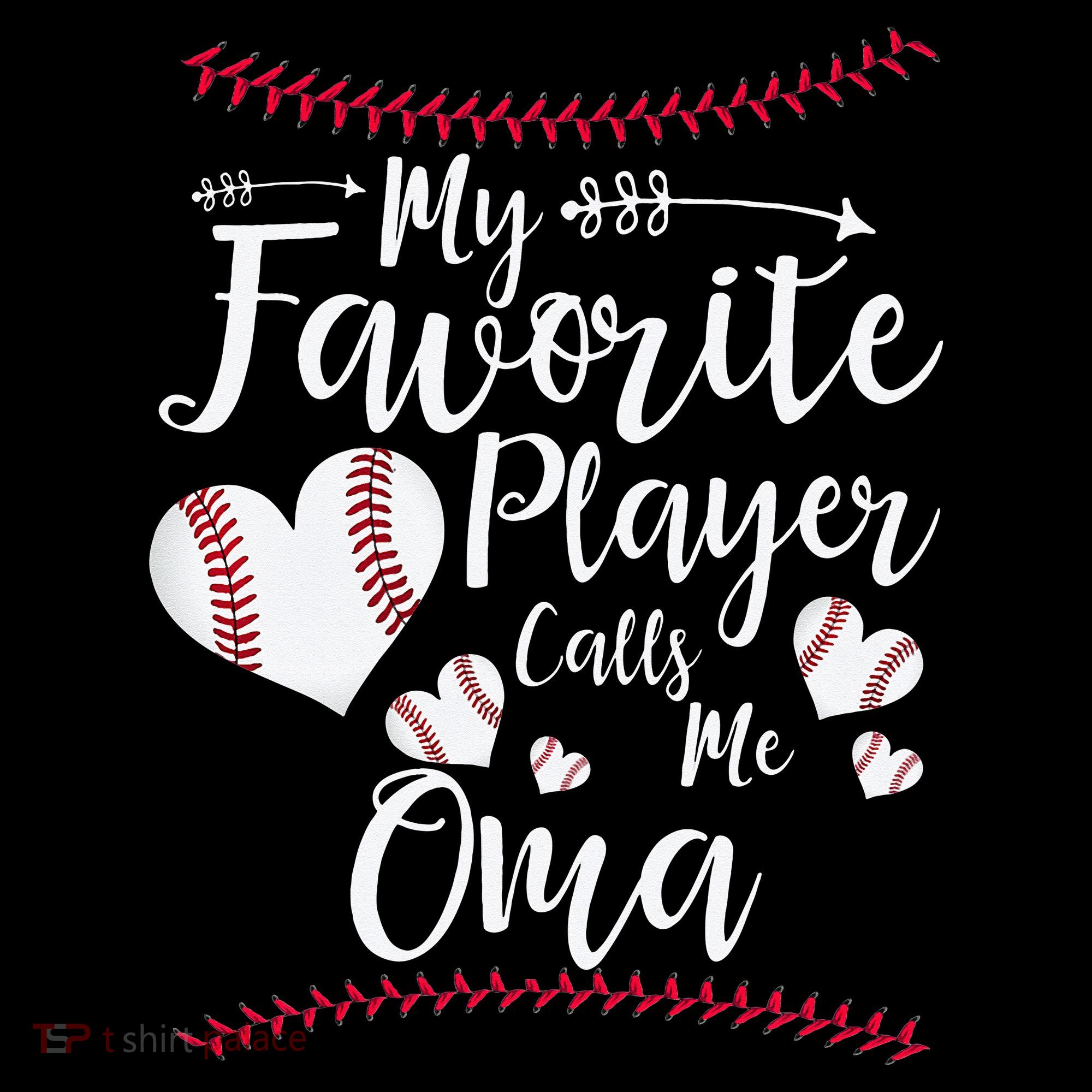 Heart My Favorite Player Calls Me Oma Baseball Women's Hoodie