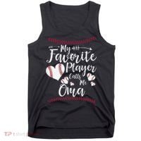 Heart My Favorite Player Calls Me Oma Baseball Tank Top thumb 0