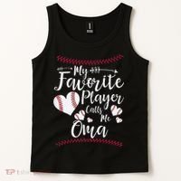 Heart My Favorite Player Calls Me Oma Baseball Tank Top thumb 2
