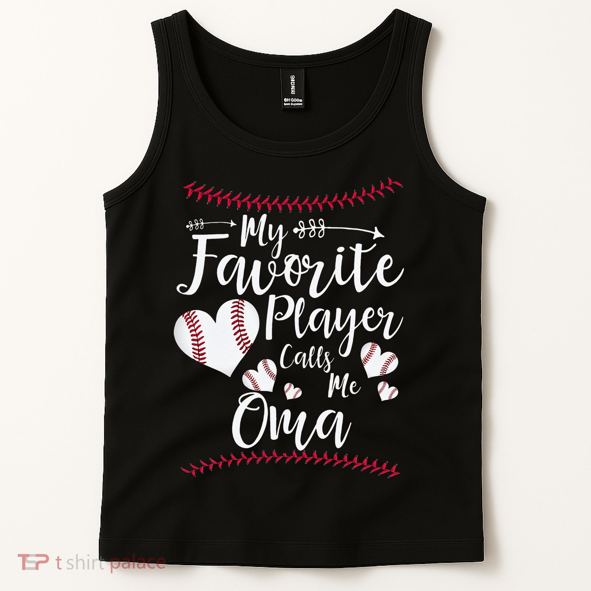 Heart My Favorite Player Calls Me Oma Baseball Tank Top
