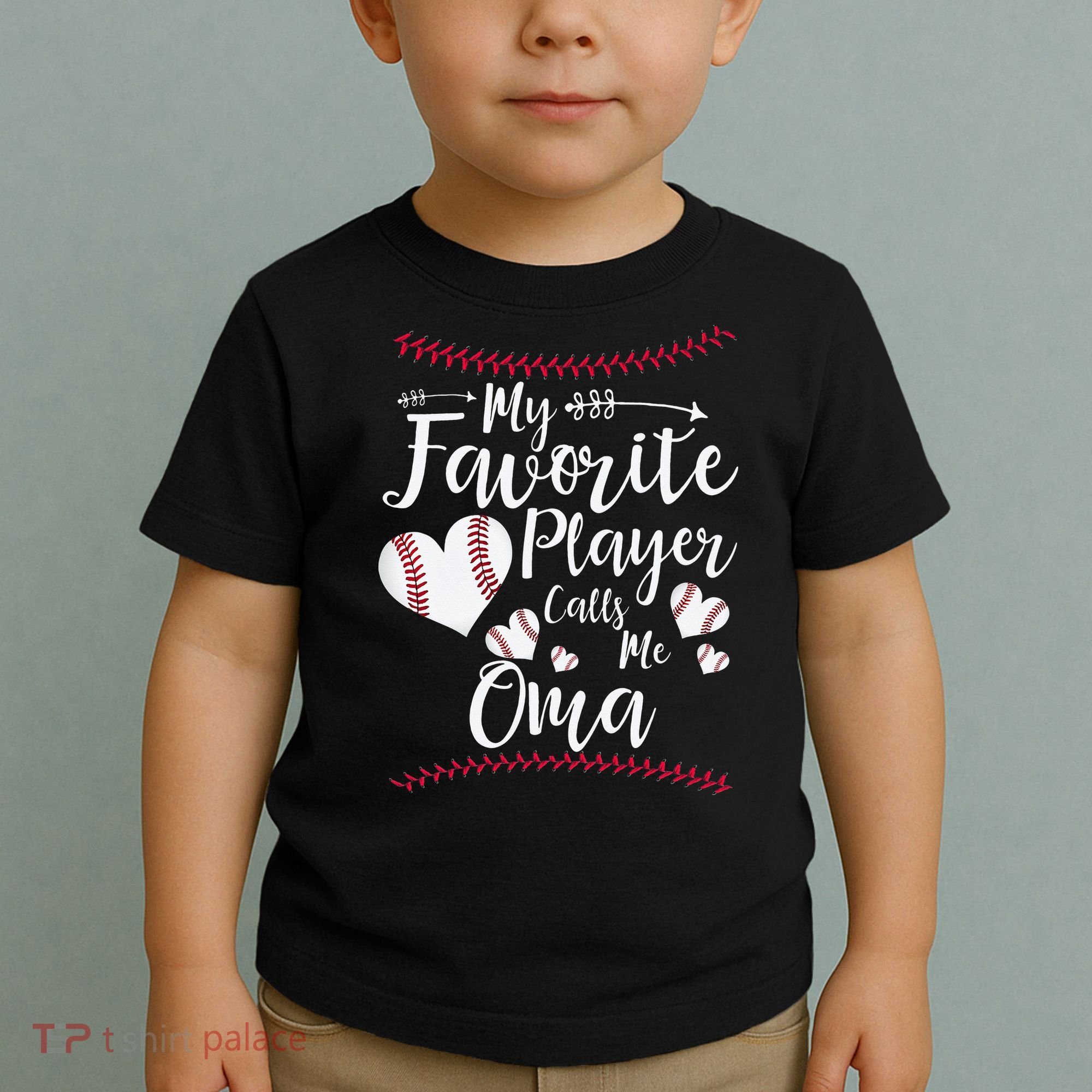 Heart My Favorite Player Calls Me Oma Baseball Toddler T-Shirt