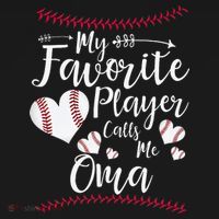 Heart My Favorite Player Calls Me Oma Baseball Kids Sweatshirt thumb 2