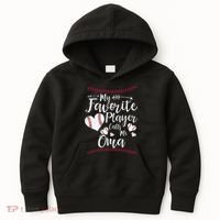 Heart My Favorite Player Calls Me Oma Baseball Kids Hoodie thumb 0
