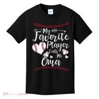 Heart My Favorite Player Calls Me Oma Baseball Kids T-Shirt thumb 0