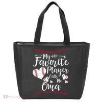 Heart My Favorite Player Calls Me Oma Baseball Tote Bag thumb 0