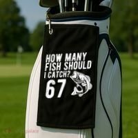How Many Fish Should I Catch 67 6-7 Meme Funny Golf Towel thumb 2