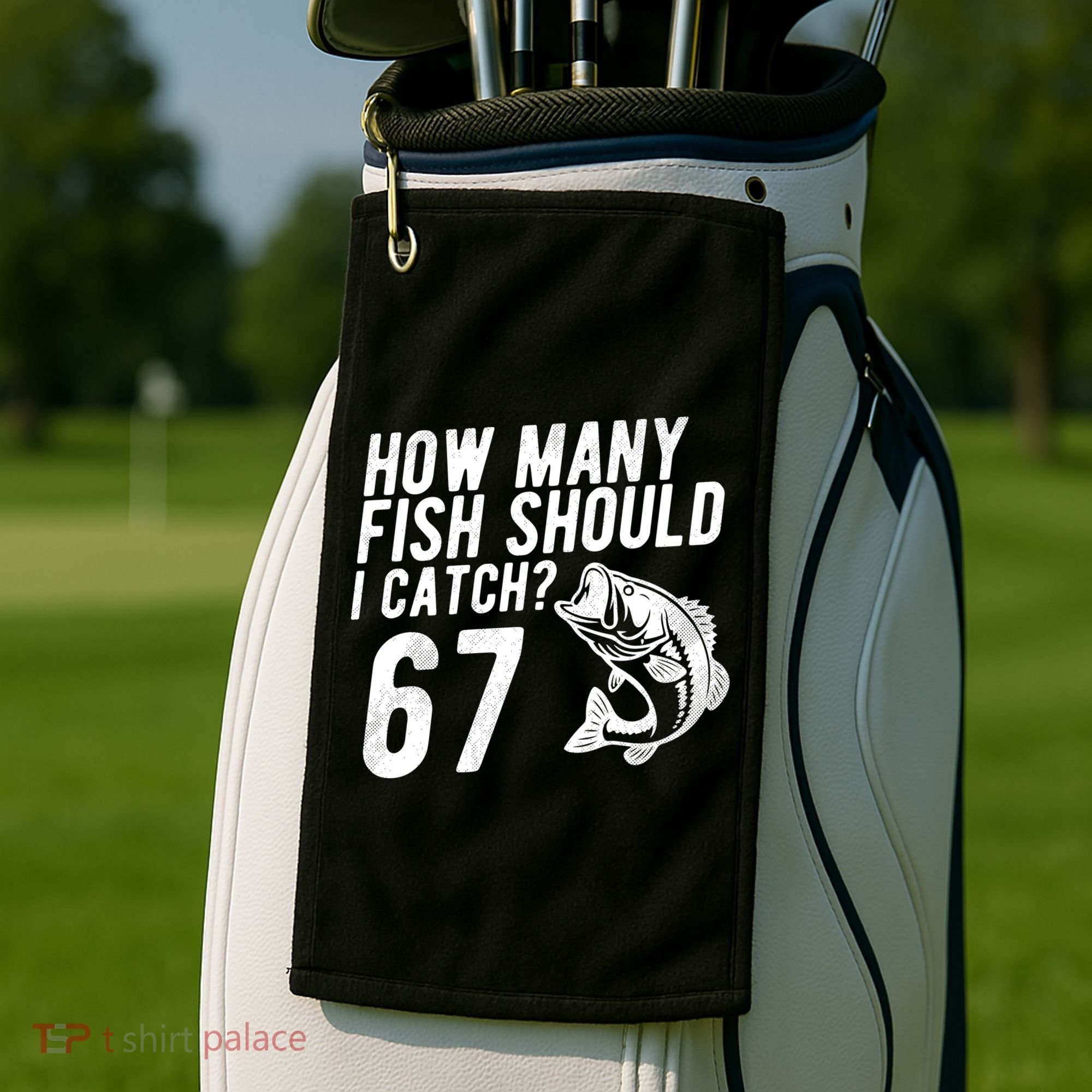 How Many Fish Should I Catch 67 6-7 Meme Funny Golf Towel