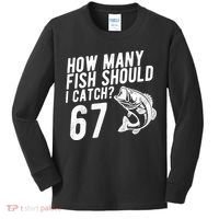 How Many Fish Should I Catch 67 6-7 Meme Funny Kids Long Sleeve Shirt thumb 0